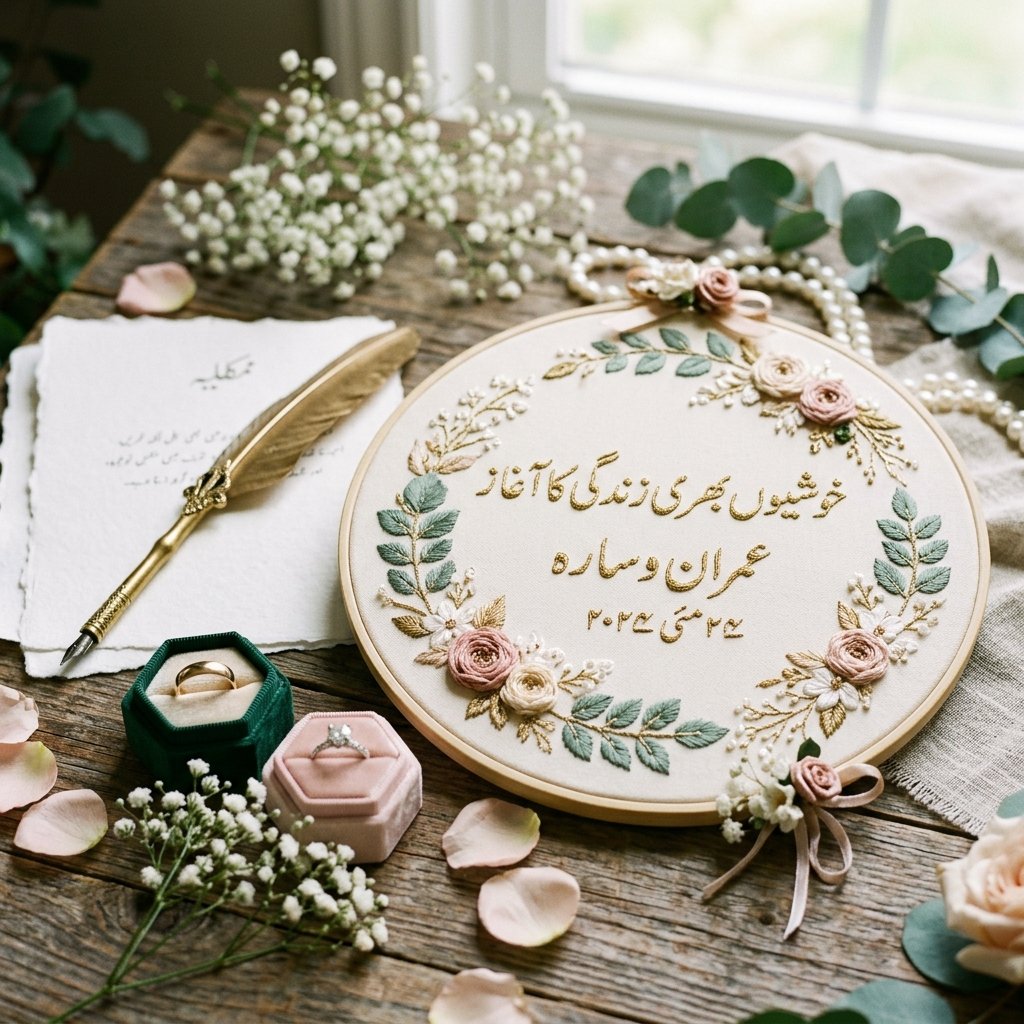 Bridal signing quill and Nikkah celebratory ceremony accessories
